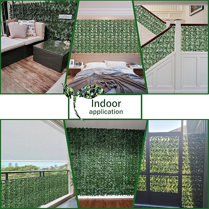 Artificial Fence Privacy Screen: 6FT x 20FT UV-Anti Faux Greenery Backdrop Ivy - Image 5